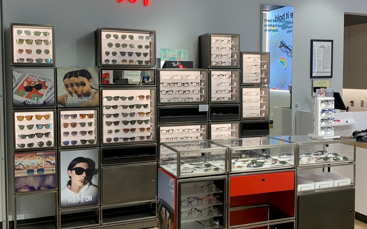 Ray-Ban boutique wall inside the AZ Family EyeDocs optical